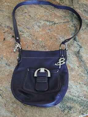 B Makowsky b makowsky Signature Purple Leather Crossbody Bag New